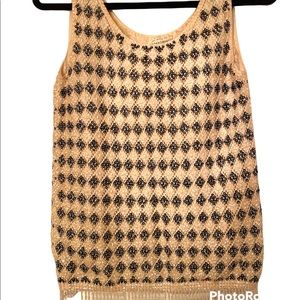 Vintage hand beaded Cyn Les sleeveless top